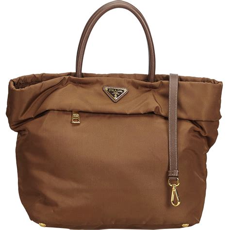 prada brown nylon bag with brown leather trim|prada galleria saffiano bag.